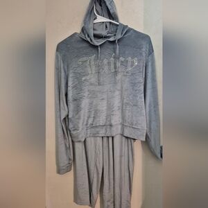 Juicy Couture Light Blue Velour Hoodie and Pants Sz.L